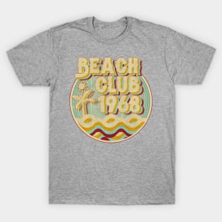 vintage retro beach club 70s 1968 with spirale turqoise T-Shirt